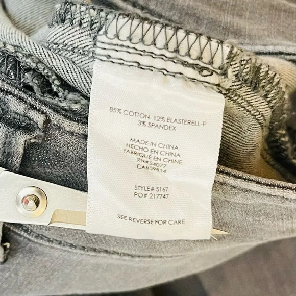 𝅺CAbi | Zipper Skinny Moto Jeans Distressed Denim Stretch Gray #5167 - Picture 7 of 8